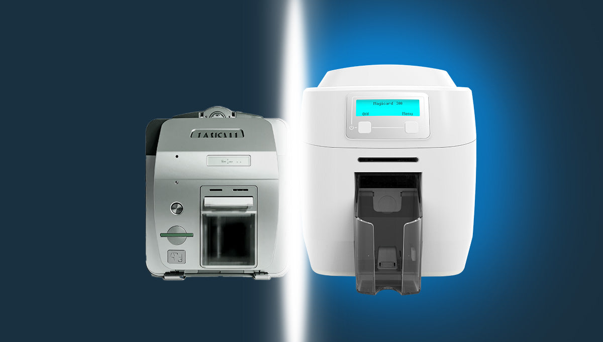 Modern ID card printer upgrade for secure employee badge and credential printing