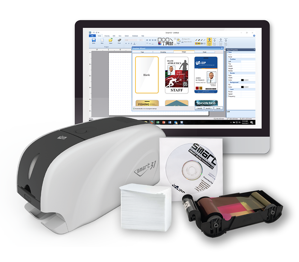 SMART-31S Simplex High Speed ID Card Printer Ethernet Kit with 3-Year Warranty