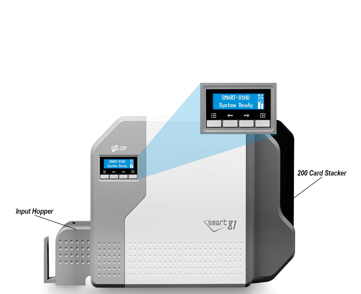 SMART-81S Simplex Retransfer ID Card Printer with 300dpi, Rapid Retransfer Tech, and 3-Year Warranty