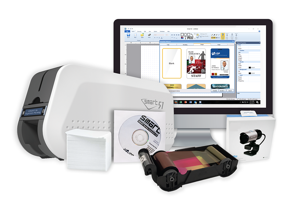 SMART-51S Simplex High Speed ID Card Printer bundlewith 3-Year Warranty