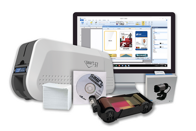 SMART-51D Duplex High Speed ID card printer bundle with 3-Year Warranty