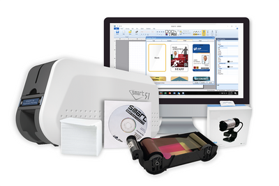 SMART-51S Simplex Ethernet High Speed ID Card Printer bundle with 3-Year Warranty