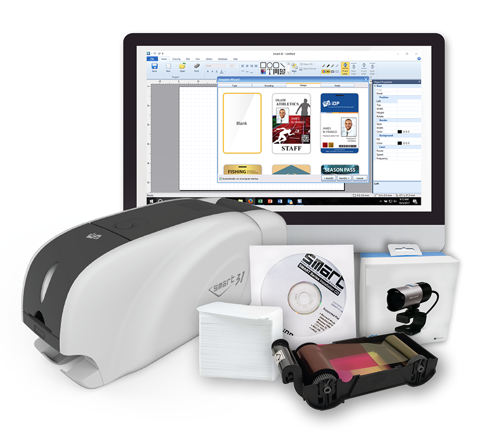 SMART-31D Duplex ID Card Printer Ethernet Bundle with 3-Year Warranty