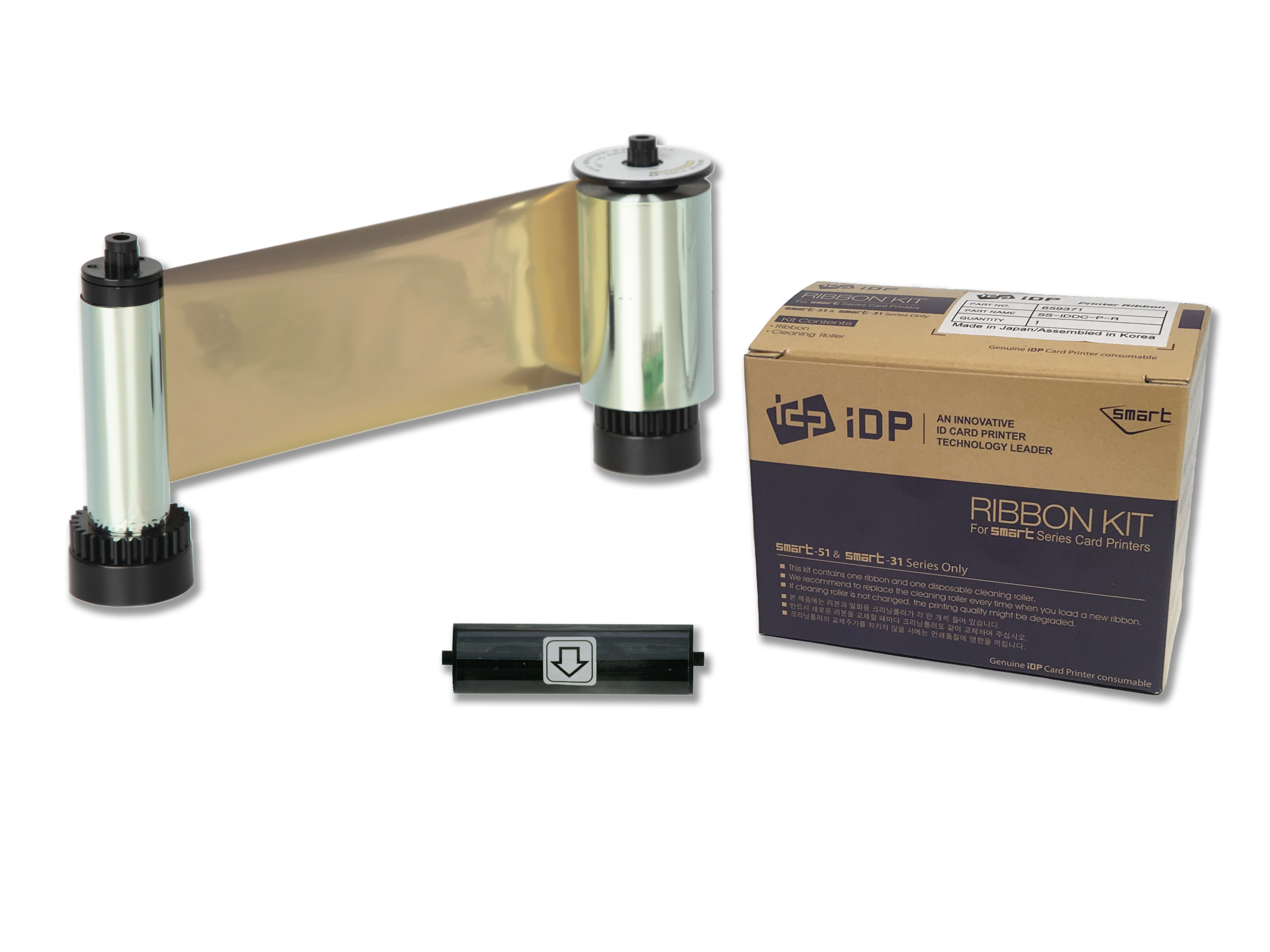SMART-21 Resin metallic gold ribbon with cleaning roller, 1200 print per ribbon