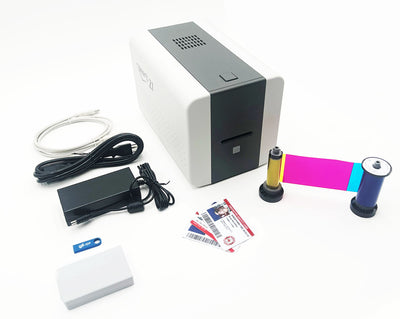 SMART-21S Simplex Hand-Fed ID Card Printer kit with 1-Year Warranty