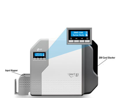 SMART-81S Simplex Retransfer ID Card Printer with 300dpi, Rapid Retransfer Tech, and 3-Year Warranty
